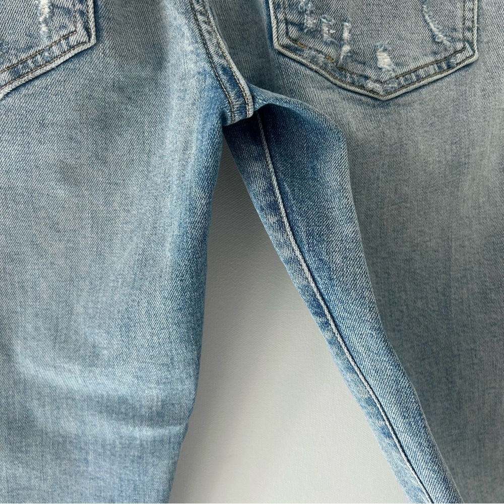 Agolde Sophie Denim Jeans High Rise Cropped Raw Hem Destruct Blue Womens Size 27 - Picture 7 of 16